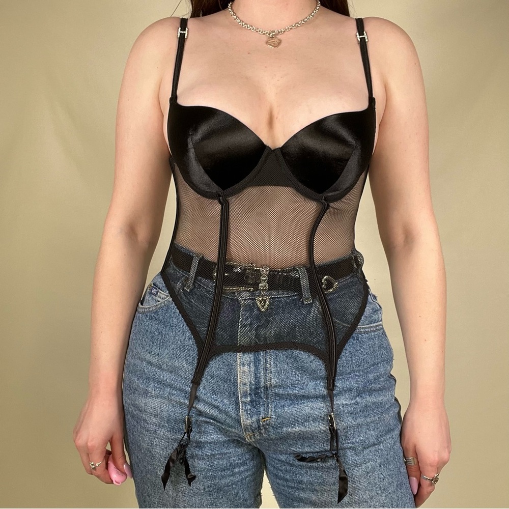 VS black fishnet lingerie